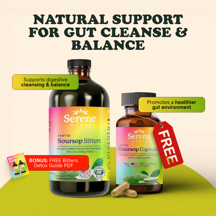 Serene Herbs Soursop Bitters — For Intestinal Cleansing, Detoxification, and Immune Support