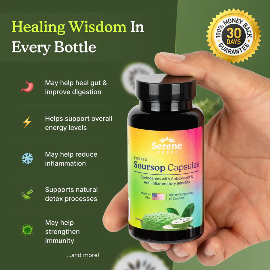 Serene Herbs Soursop Bitters — For Intestinal Cleansing, Detoxification, and Immune Support